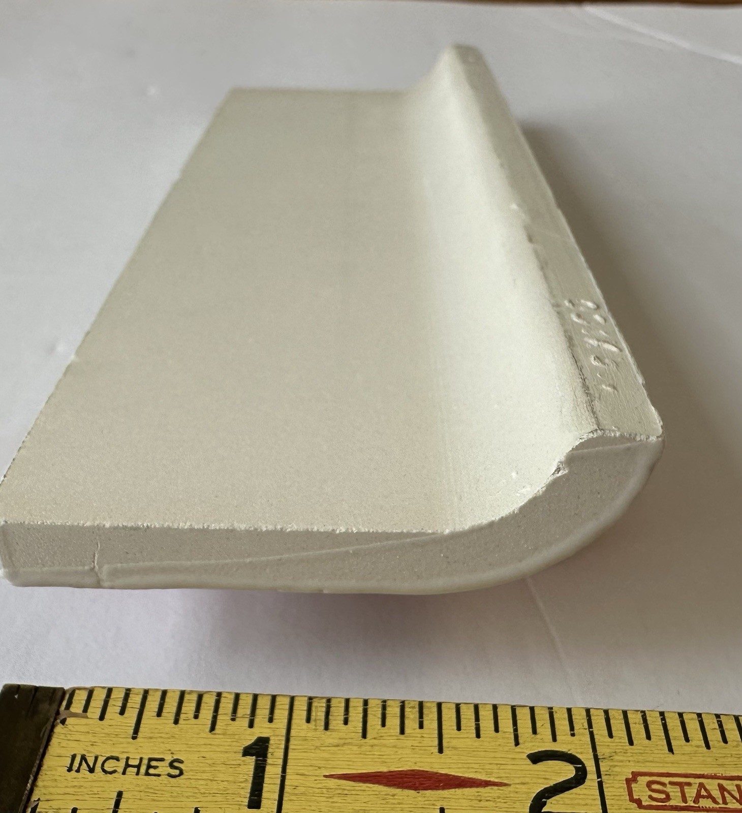 1 pc. Vanilla / off- white: 2″ X 6″ Radius Bullnose Ceramic Tile: American Olean