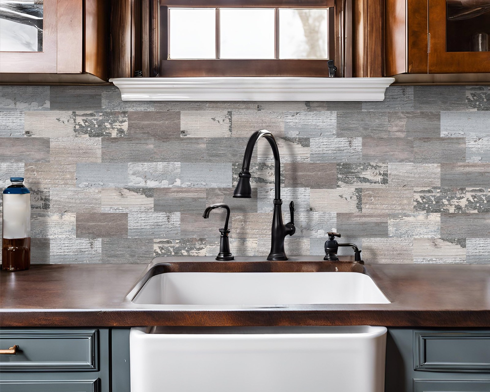 Peel And Stick Rustic Backsplash Wall Tile Self Adhesive For Kitchen Farmhouse F