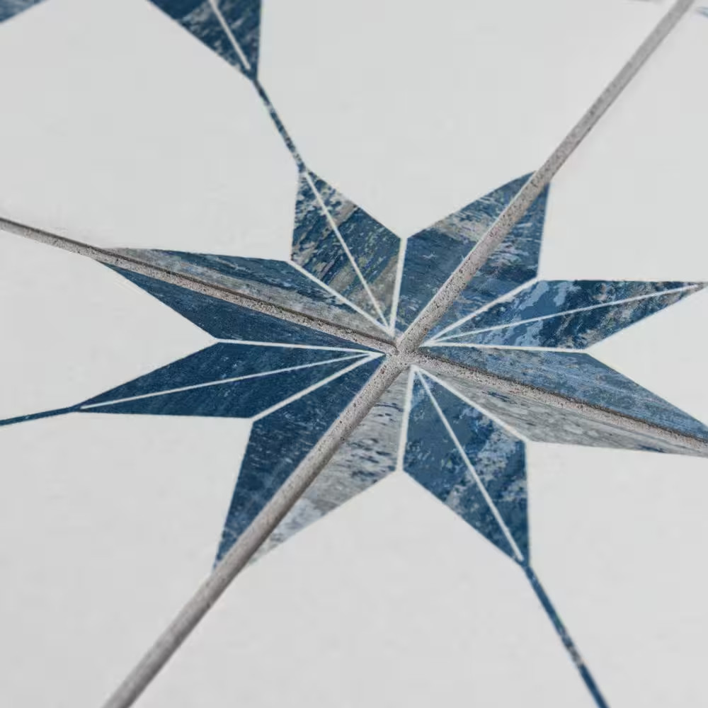 Cassis Stella Blue 9-3/4 In. X 9-3/4 In. Porcelain Floor and Wall Tile (10.88 Sq