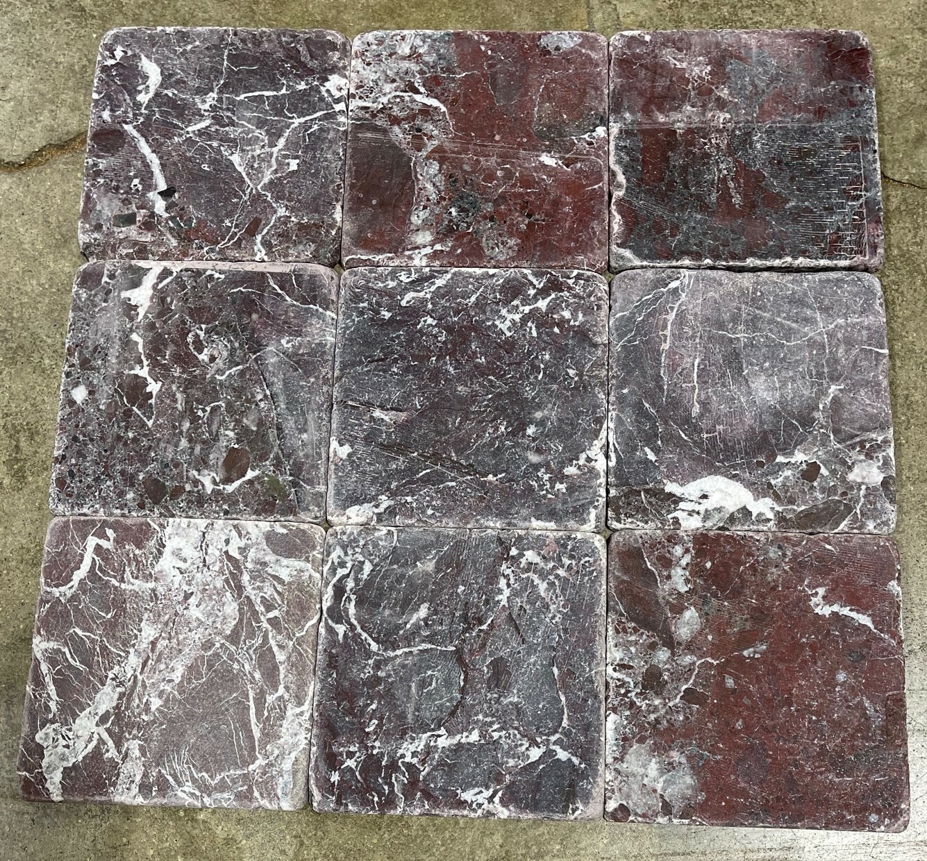 Purple Rosso Levanto Natural Stone Tile Kitchen Remodel Hall 6×6 (1 Tile) T-98B