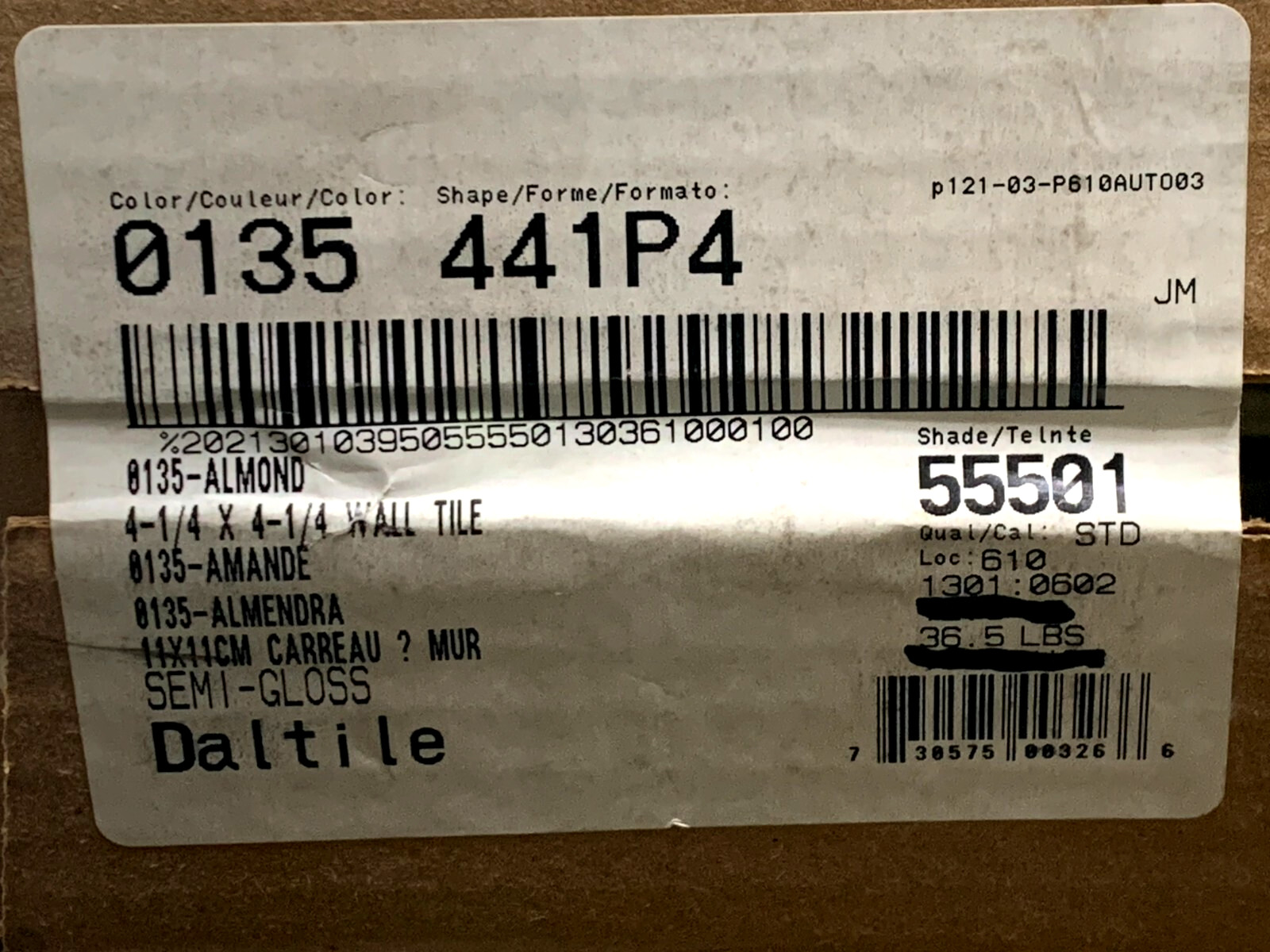 New Daltile Ceramic 4 1/4″ x 4 1/4″ Almond #0135 Gloss *8 pcs*