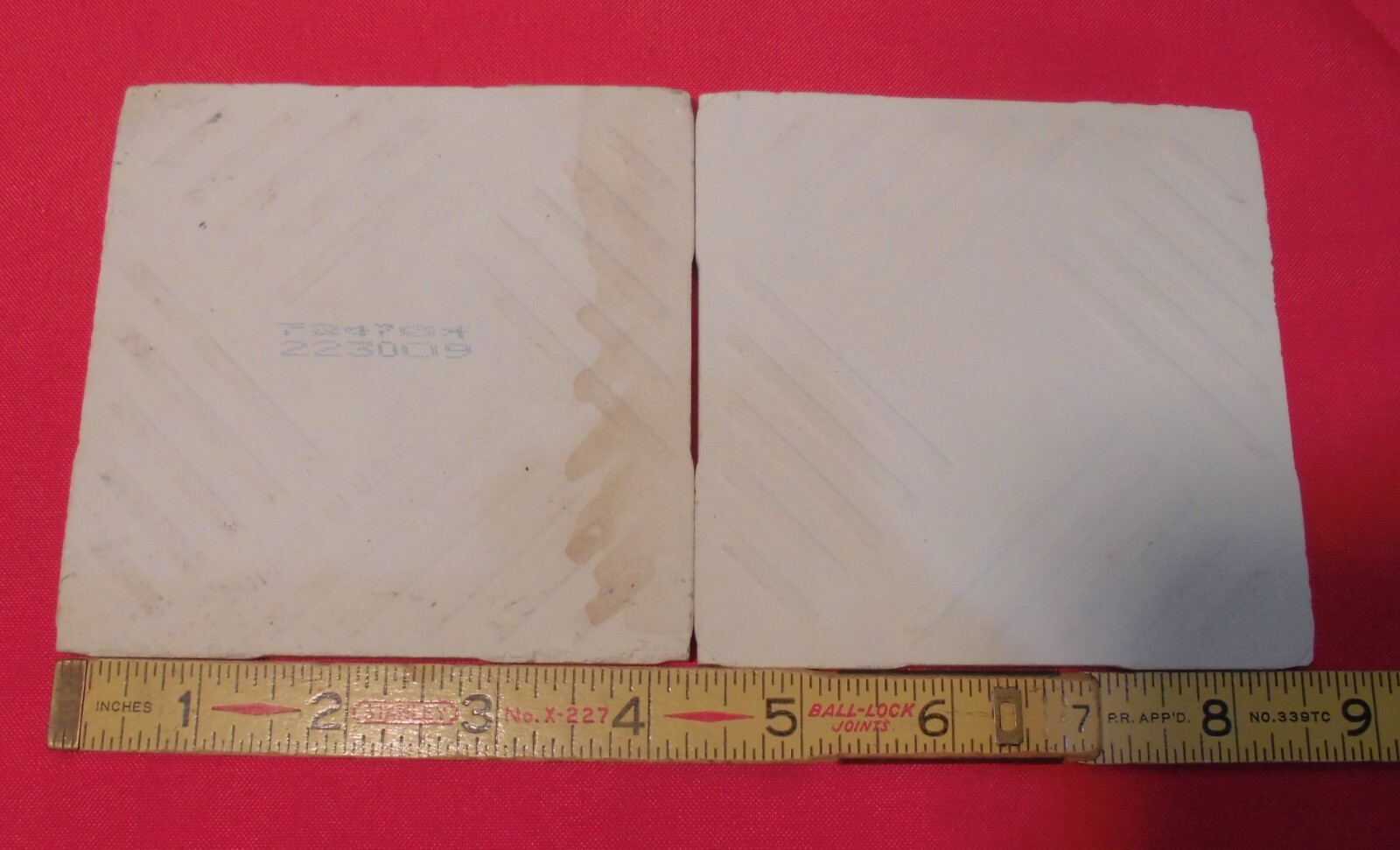 1 pc. Glossy Ceramic Tile *Bone Color* 4-1/4″ New Stock, Large Bumps