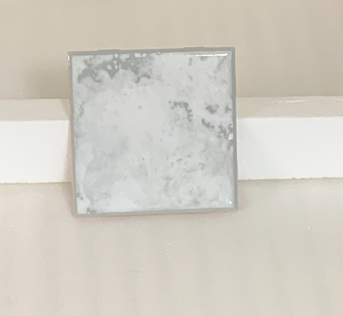 Vintage NTK Ceramic Tile 4 5/16″ x 4 5/16″ Silver Ox Gloss Made in Japan