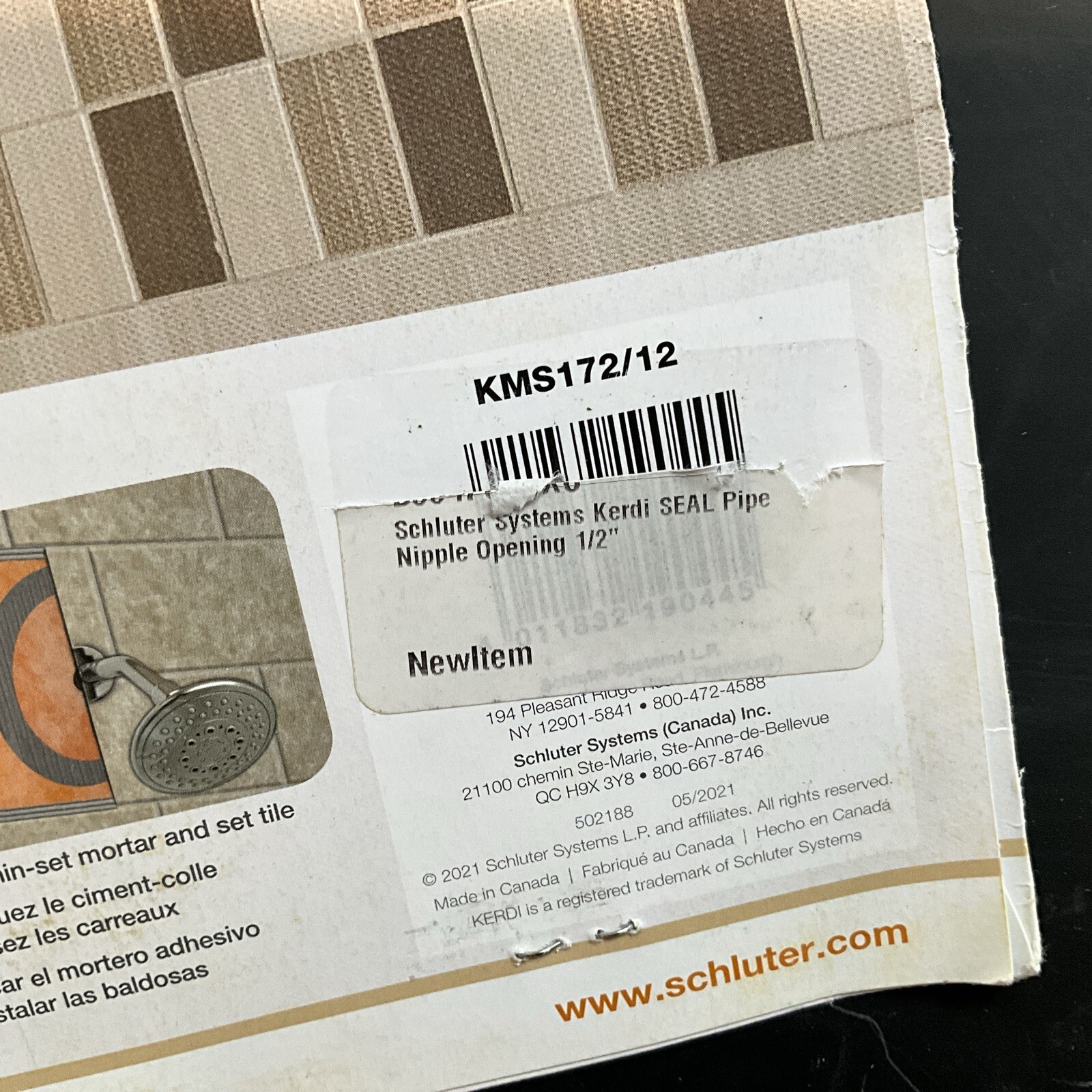 Schluter KERDI-SEAL 1/2″ Opening – Pipe NIPPLE Seal w Gasket – 4 mil KMS172/12
