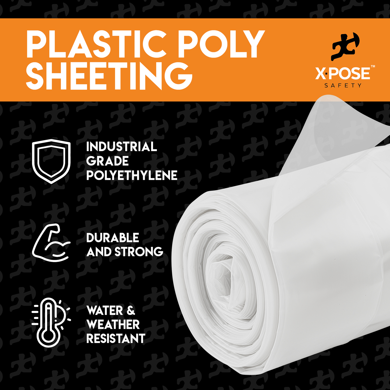Clear Poly Sheeting – 20×100 Feet – Heavy Duty, 3.4 Mil Thick Plastic Tarp