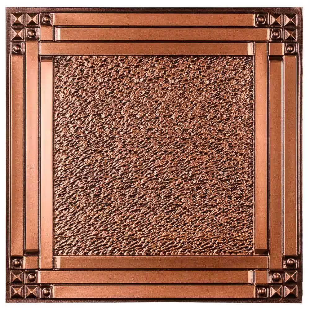 Genoa 2 Ft. X 2 Ft. Lay-In or Glue-Up Ceiling Tile in Antique Copper (40 Sq. Ft.