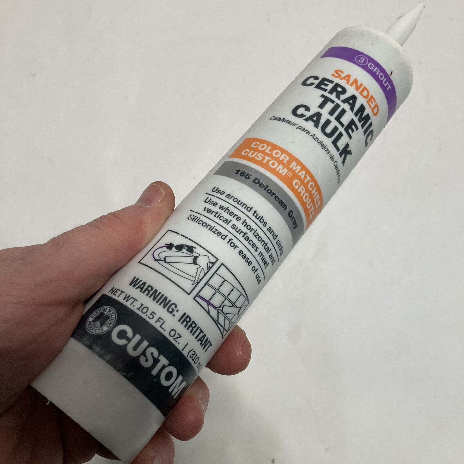 Sanded Ceramic Tile Caulk 165 Delorean Gray 3 Grout