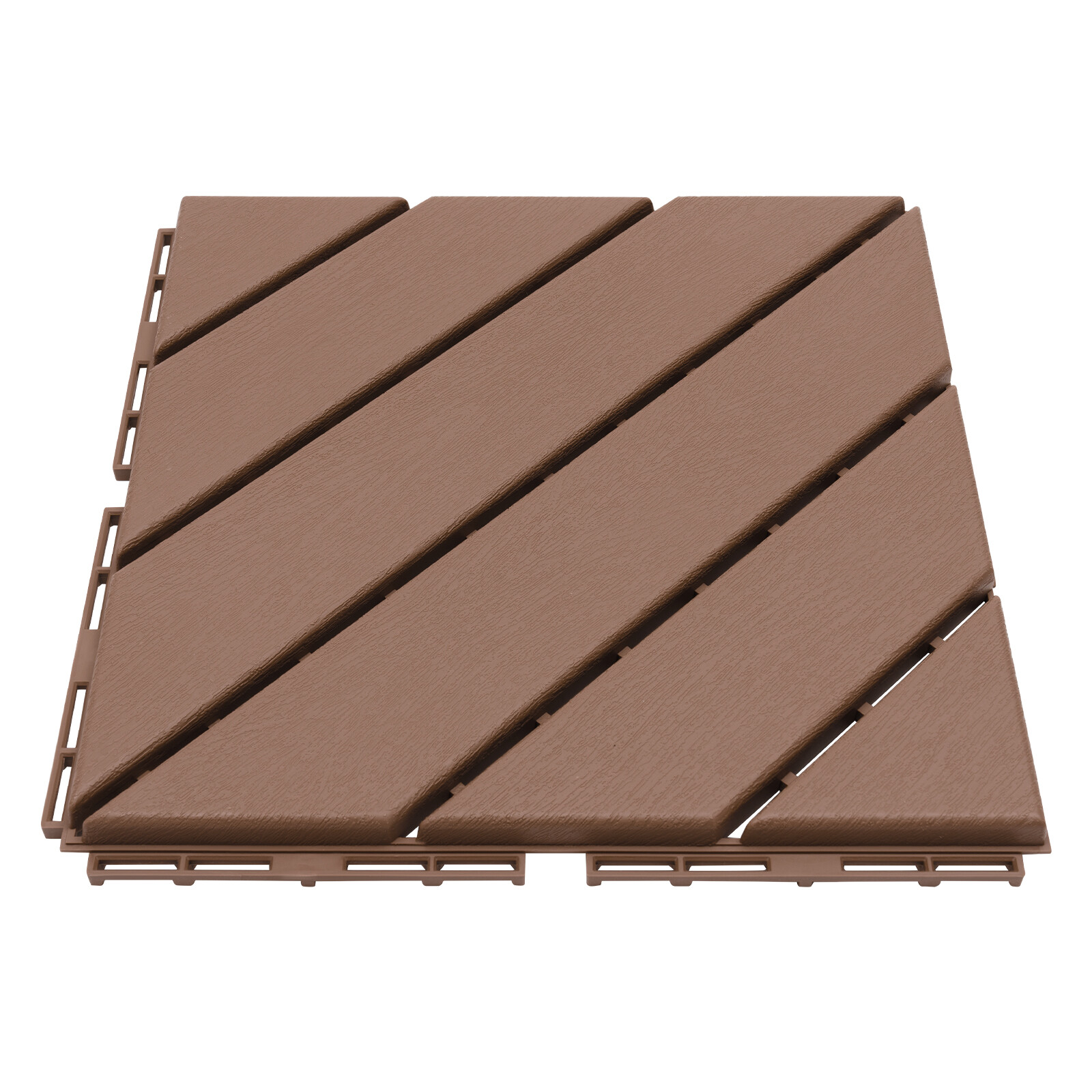 27 PACK Plastic Interlocking Deck Tiles Outdoor Patio Flooring Coffee 12″x12″.