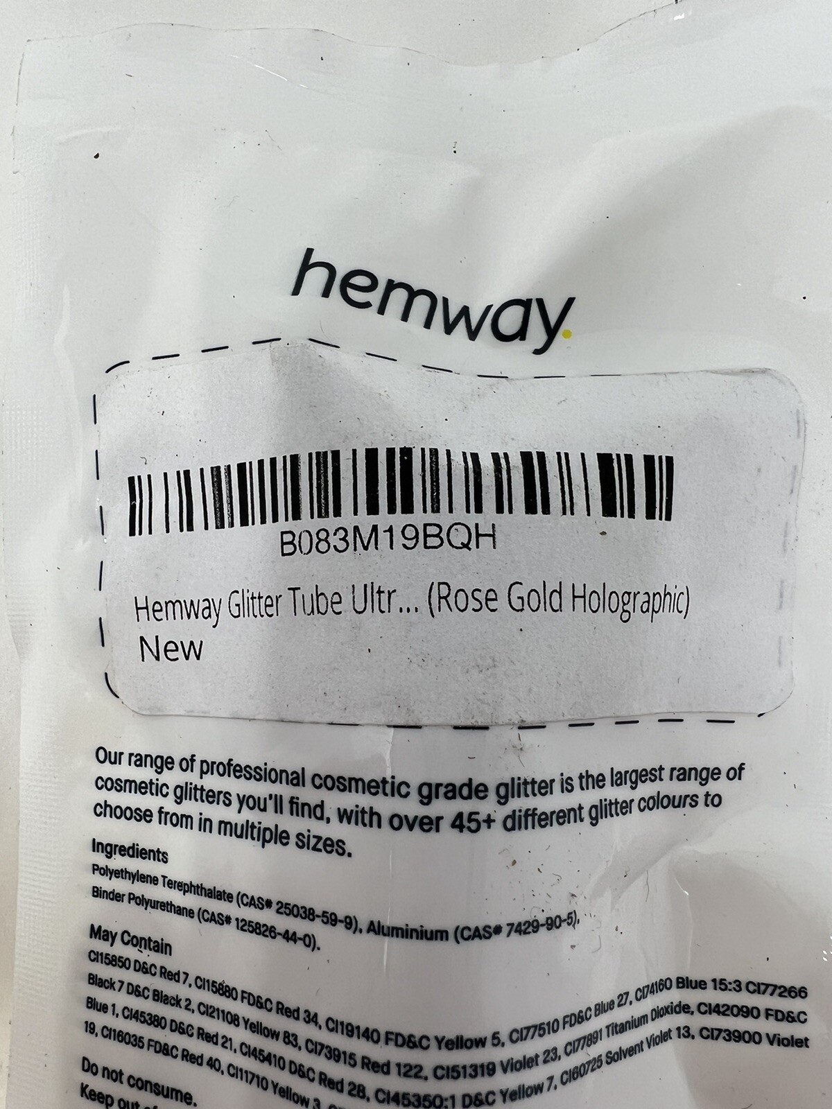 Hemway Glitter Tube Rose Gold Holographic Fast Free Shipping!!!