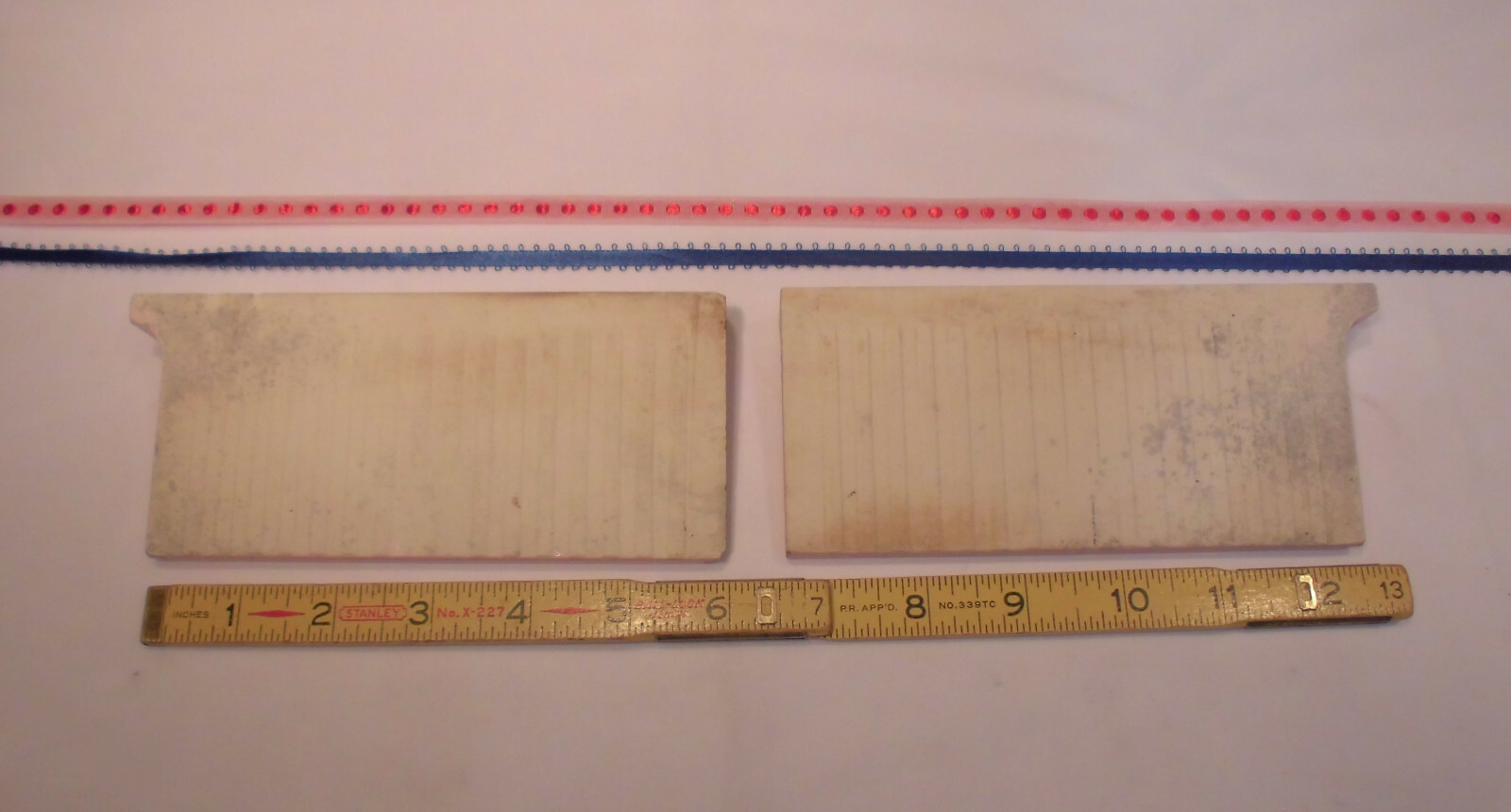 2 pcs. *Pink Coral* Finish Corner Flat Top cove/base Ceramic Tile 3″ X 6″ A.O.