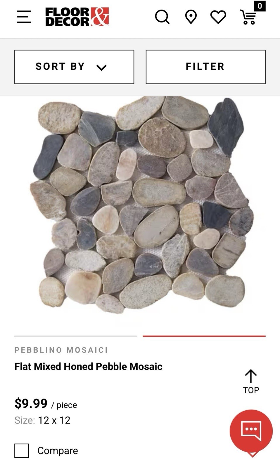 Pebblino Mosaici Flat Mixed Honed Pebble 12×12 #100132174 Lot of 4