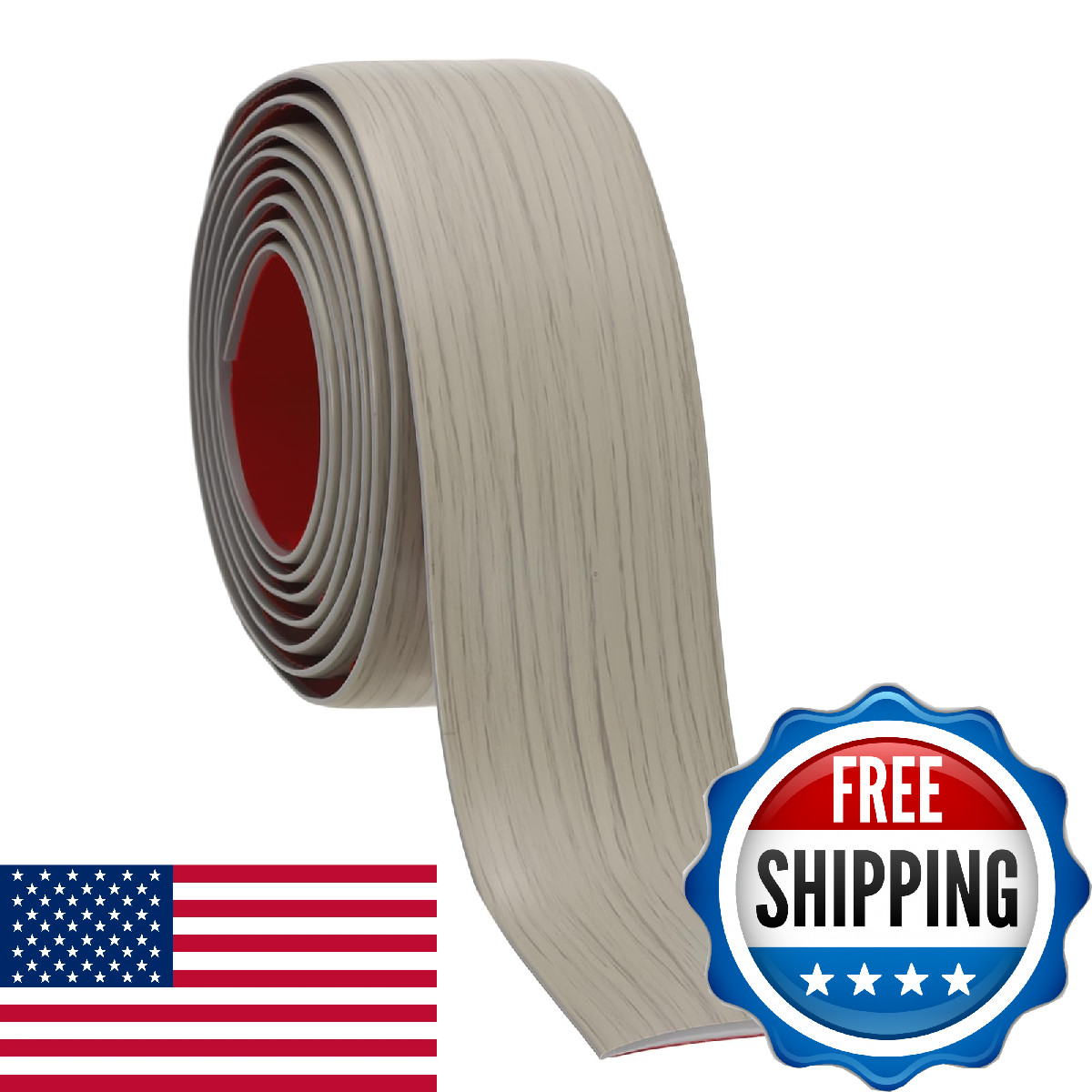 PATIKIL Self Adhesive Floor Transition Strip 20 ft x 1.6″ Vinyl Flat Divider Flo