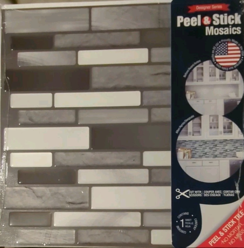 Peel & Stick Mosaics Wall Tiles Black/White/Grey/Copper #1916416, 677547, 633482