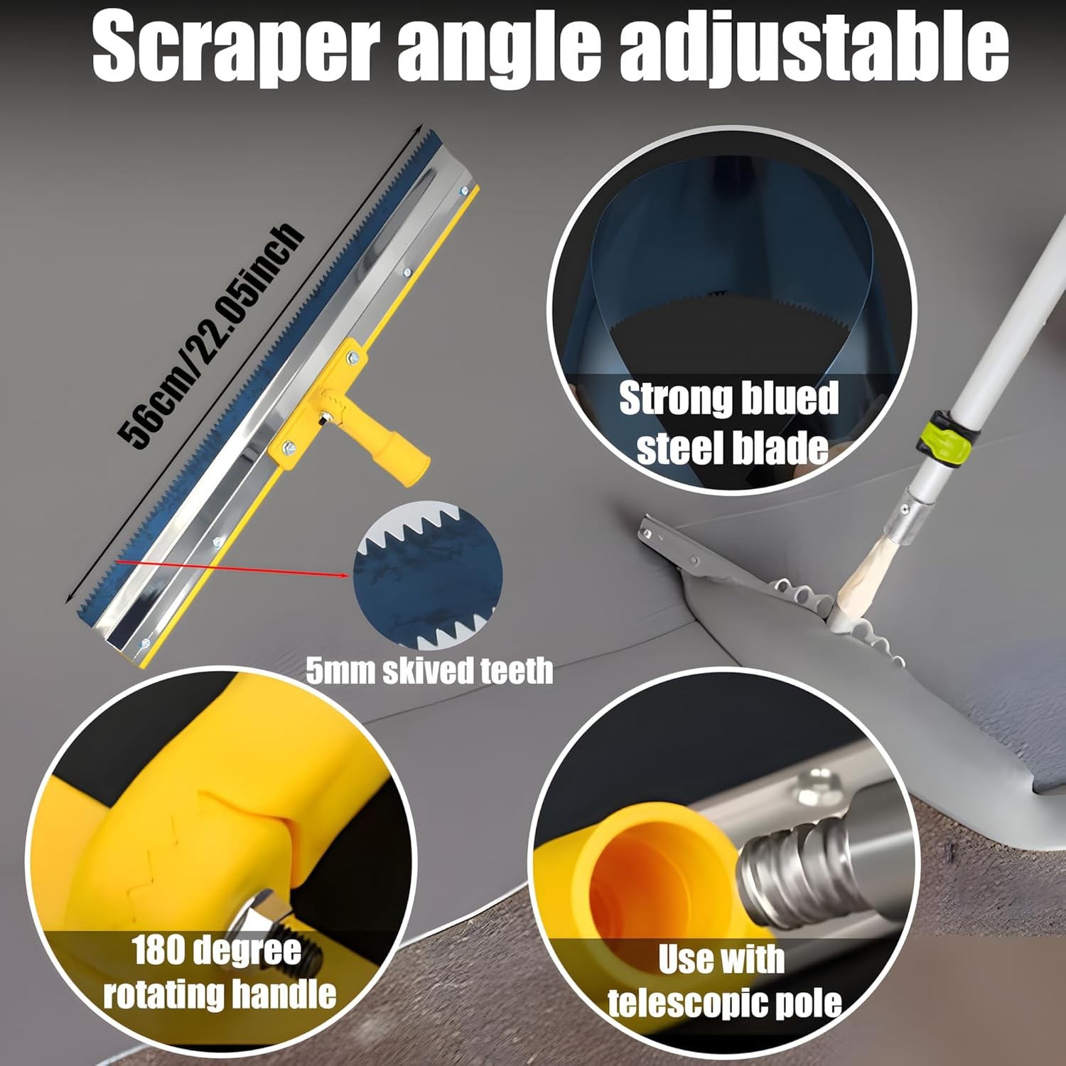Self Leveling Cement Tool Kit,Epoxy Flooring Tool Kit,Self-Leveling Rake,Spike S
