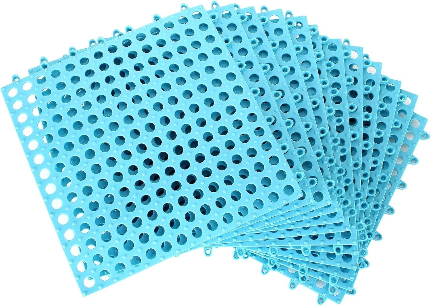 12 Pack 11.8″ x 11.8″ Interlocking Floor Tiles with Drain Holes Soft PVC Non …