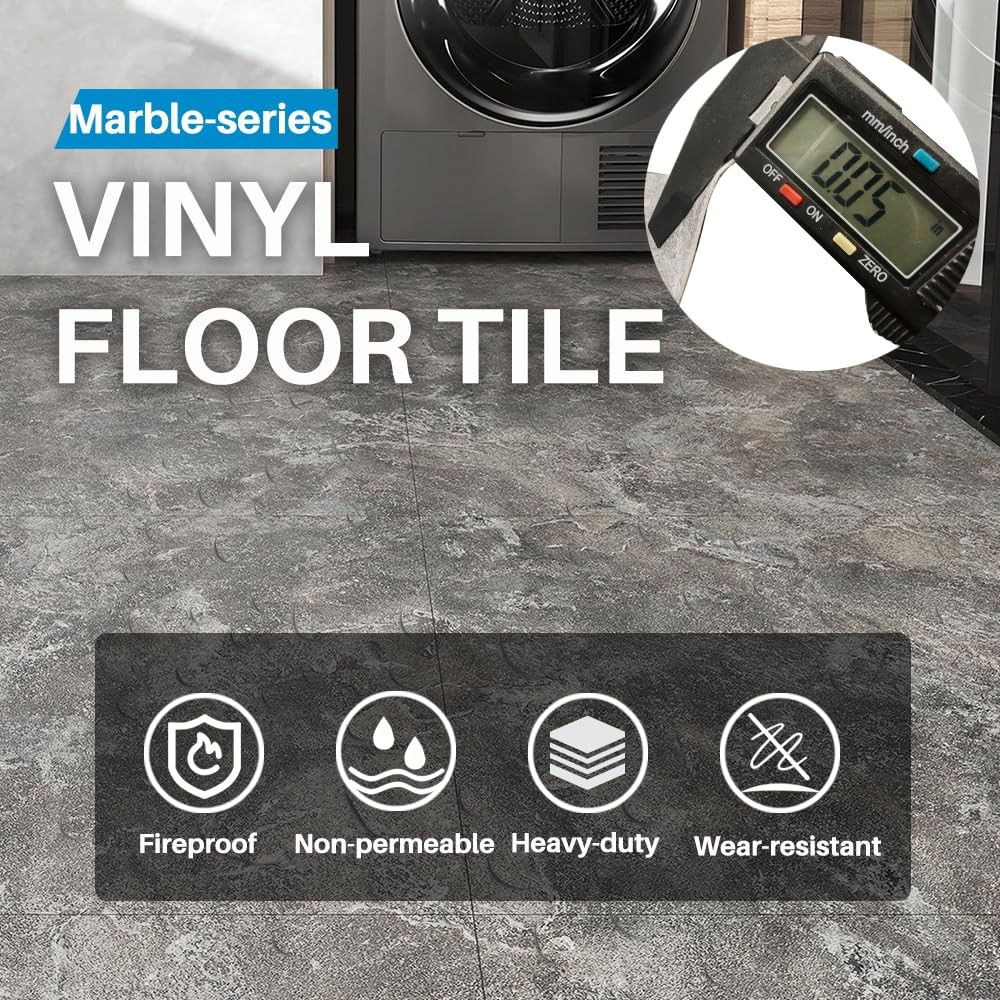 20 PCS Stone Vibe Peel And Stick Floor Tiles 12×12 Inch Vinyl Waterproof New Set