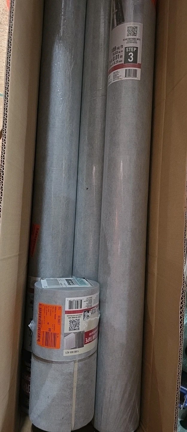 LOT- 3 Watershield Waterproof Wallpaper Membrane, 3.25′ x 32′ x 0.01 + 2 TAPE