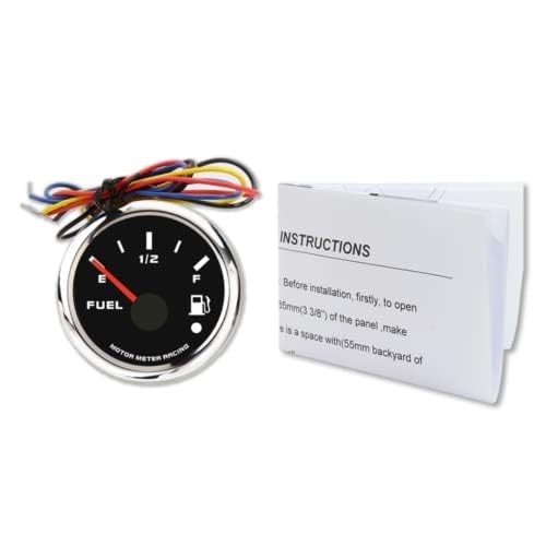 52mm 2-1/16″ W Pro Series Fuel Level Gauge 73-10 Ohms | 73-10 OHMS Black Dial