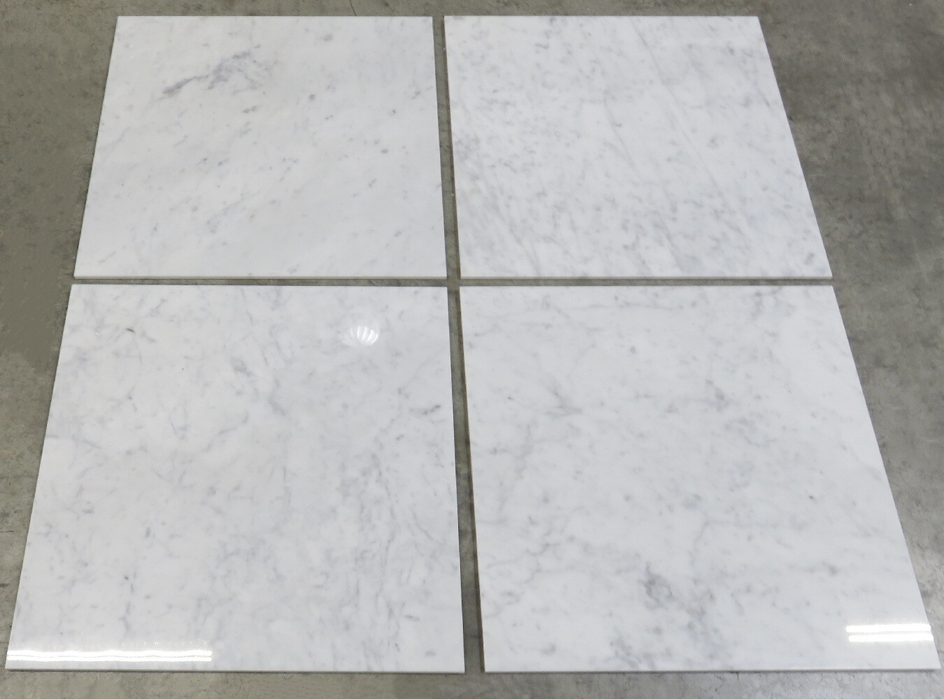 C46P 24×24 Carrara White Tile Polished Bianco Venato Carrera Marble Floor