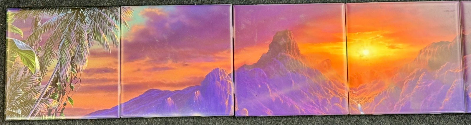 Ceramic Backsplash 6FT TROPICAL OCEAN SUNSET – 6 INCH TILES