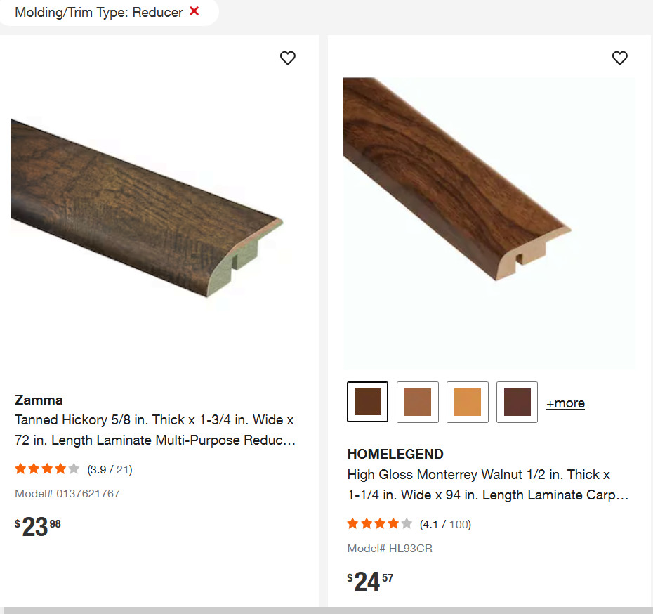 Laminate Molding Cherry Block – Stair Nose, Carpet Reducer, Aluminum Carpet Trim