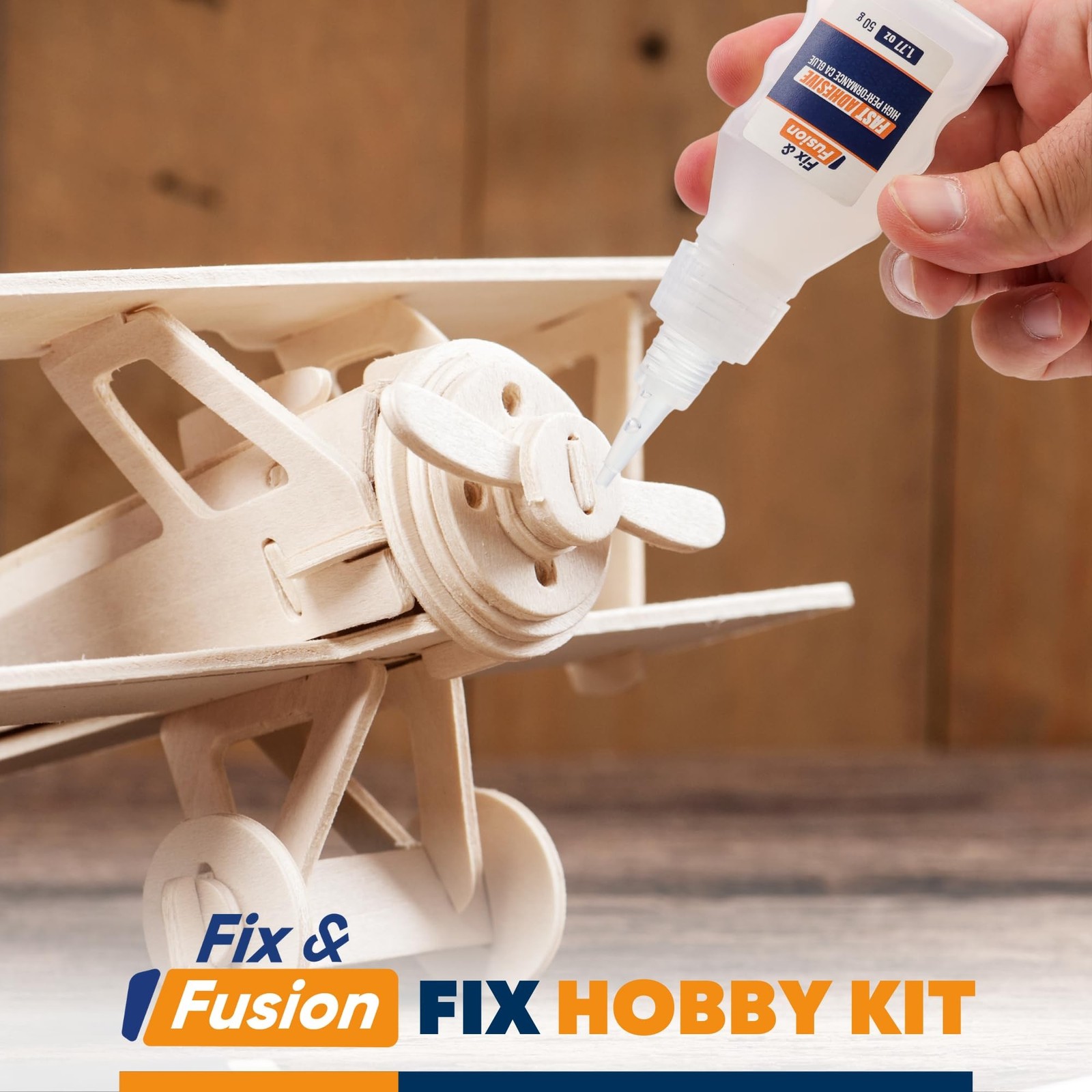 FIX & FUSION Ca Super Glue (1.77 Oz) with Activator Spray (6.76 Fl Oz) Set, F…