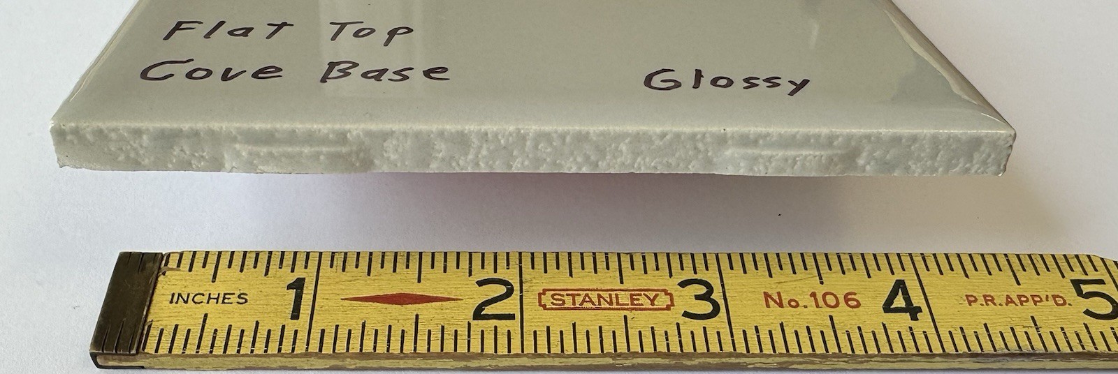 1 pc. Gloss Ice-Gray: stack-on-top Cove Base Ceramic Tile, 4-1/4″ by Daltile NEW