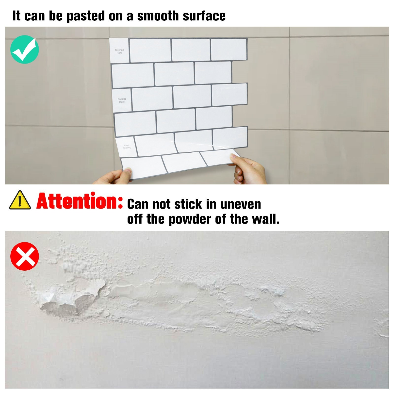 3D 10PCS 12”X12” Peel and Stick Kitchen Backsplash Tiles Self Adhesive Tile