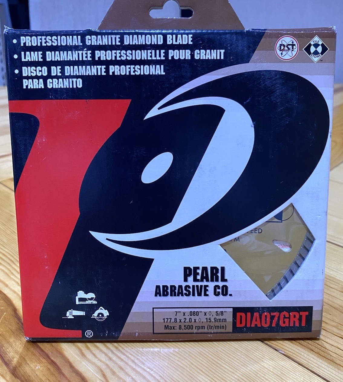 Pearl Abrasive Diamond Blade Granite 7”X .080”X 7/8” Dia 5/8 Adapter DIA07GRT