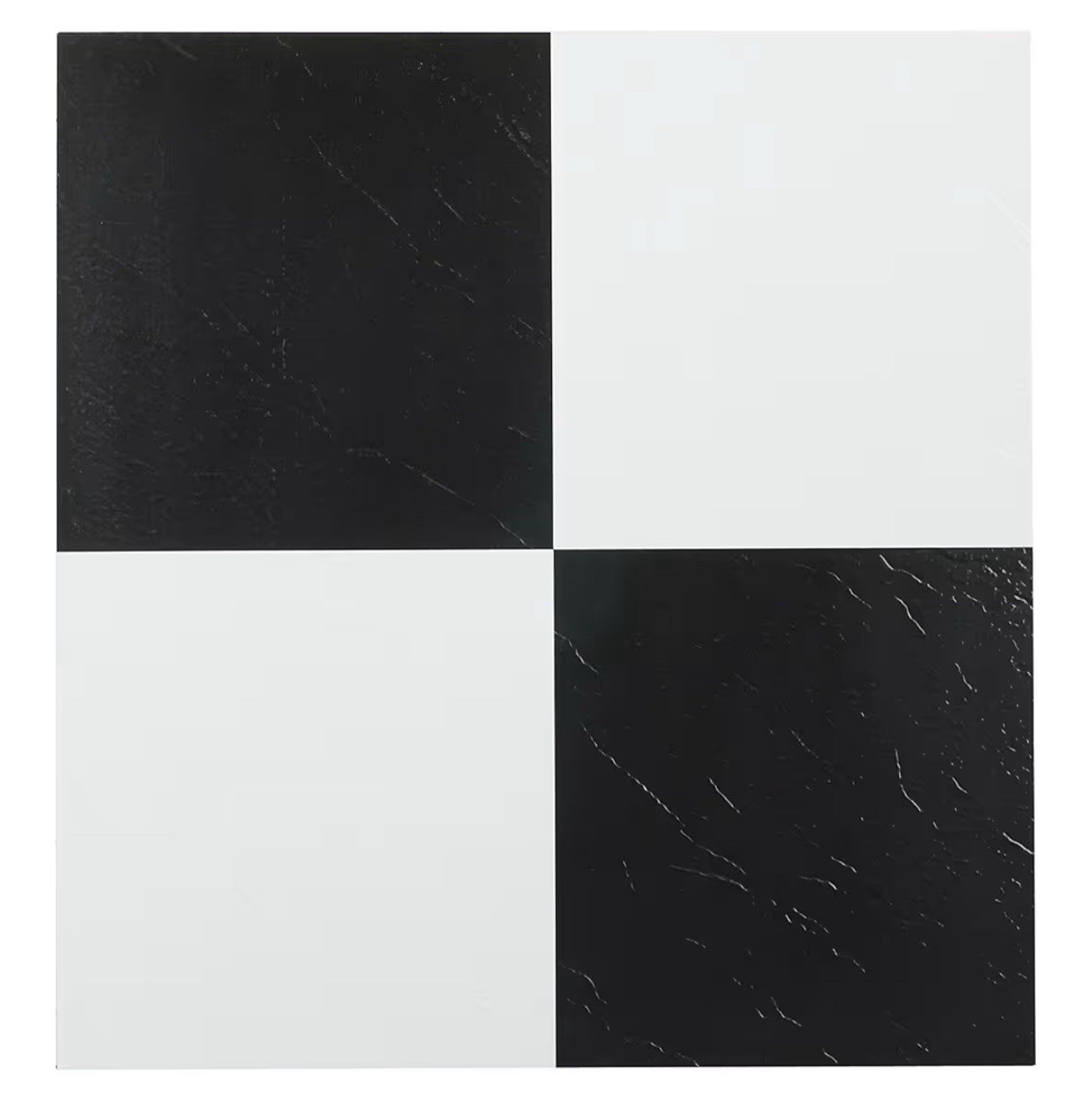 Nexus 12-Inch Vinyl Tile, Solid Black and White, Pack of 20
