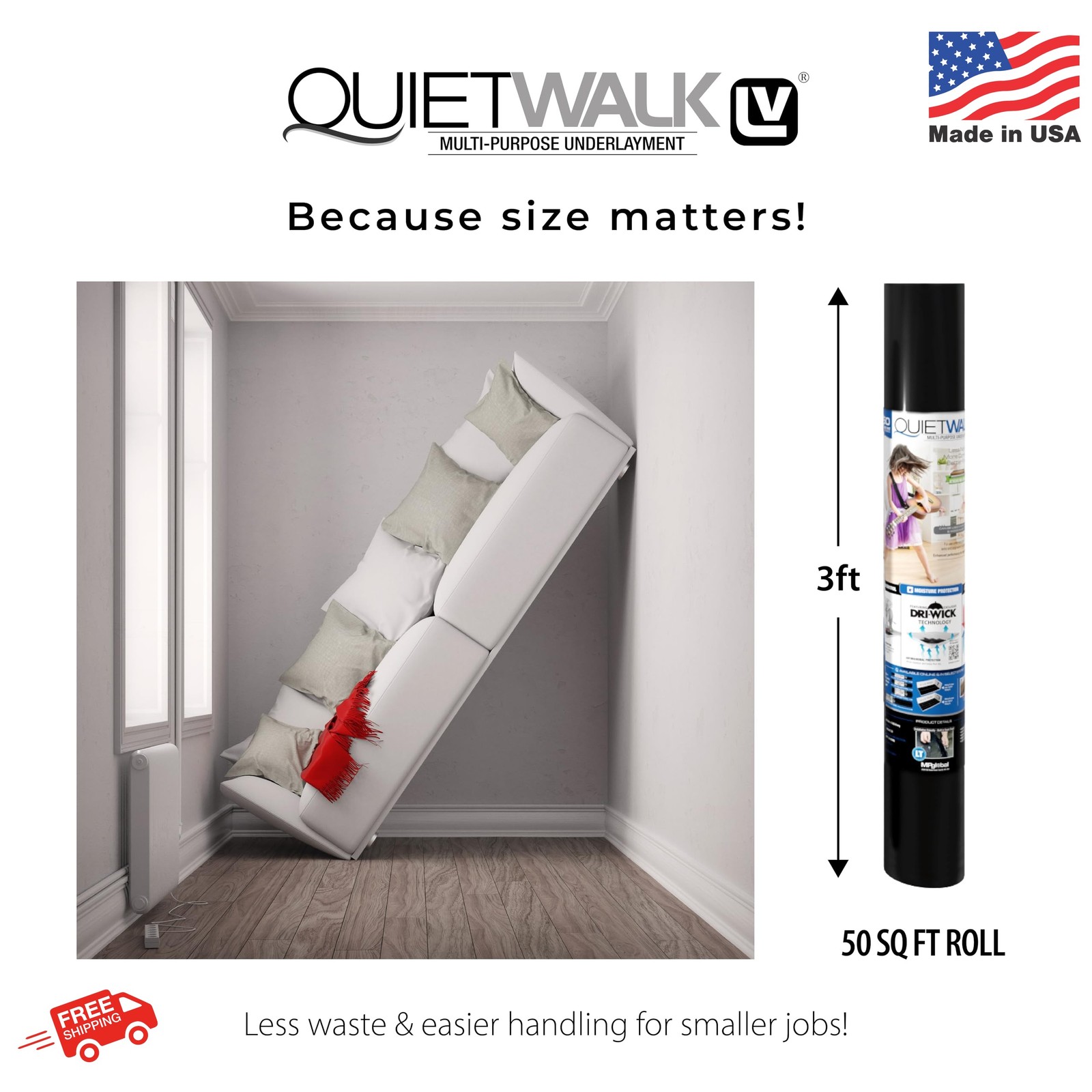 QuietWalk LV 50 – Premium Underlayment for Luxury Vinyl, Laminate & Engineered W