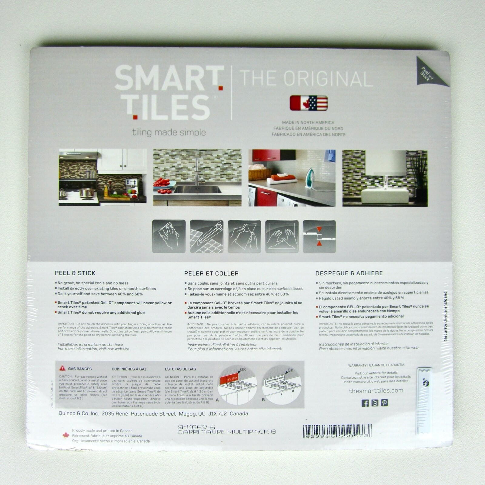 SMART TILES (Capri Taupe SM1069-6) 9.88″ x 9.70″ (6 sheets) Peel & Stick Mosaic