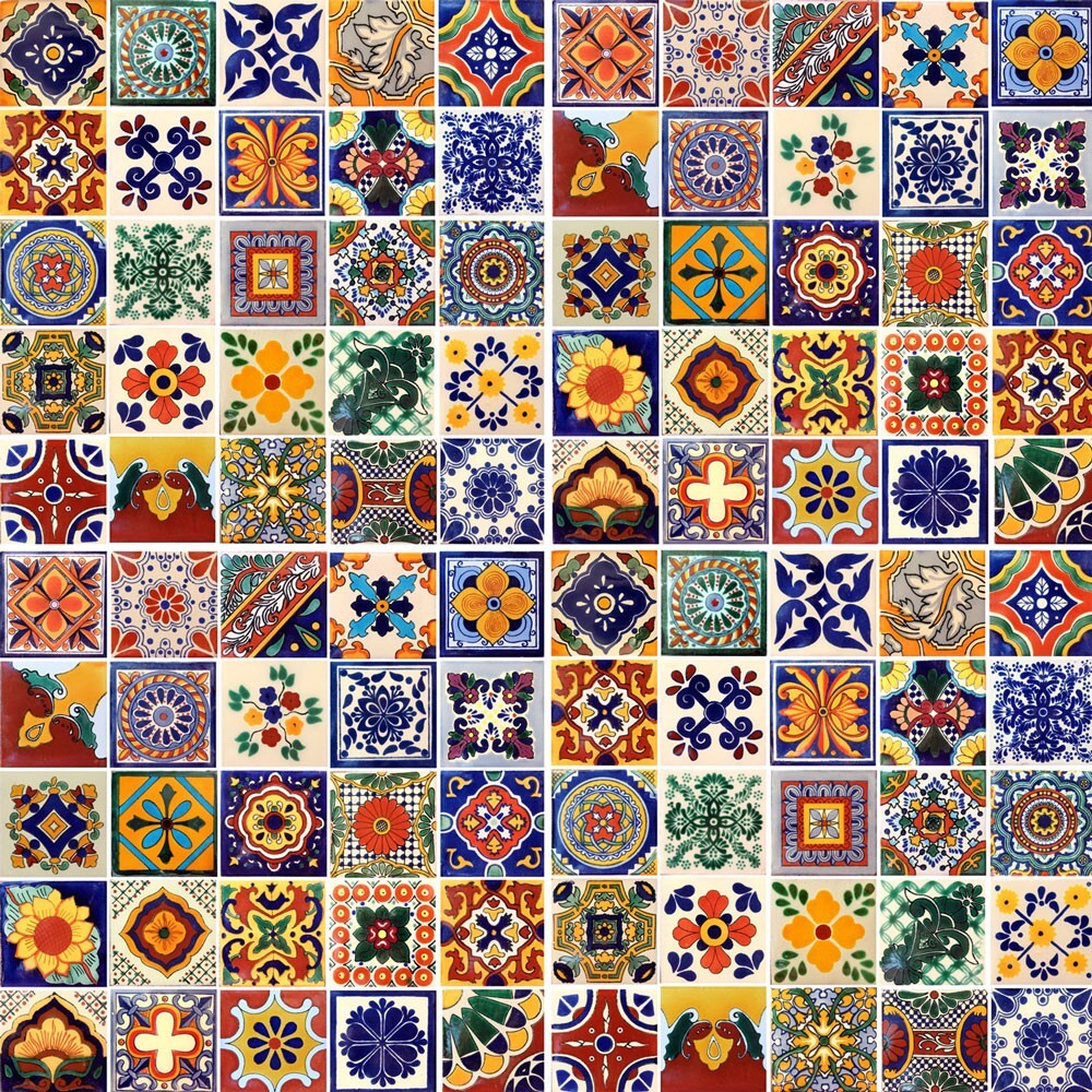 #001) SPECIAL SALE 100 Mexican Tiles Ceramic Mexico Talavera Tile