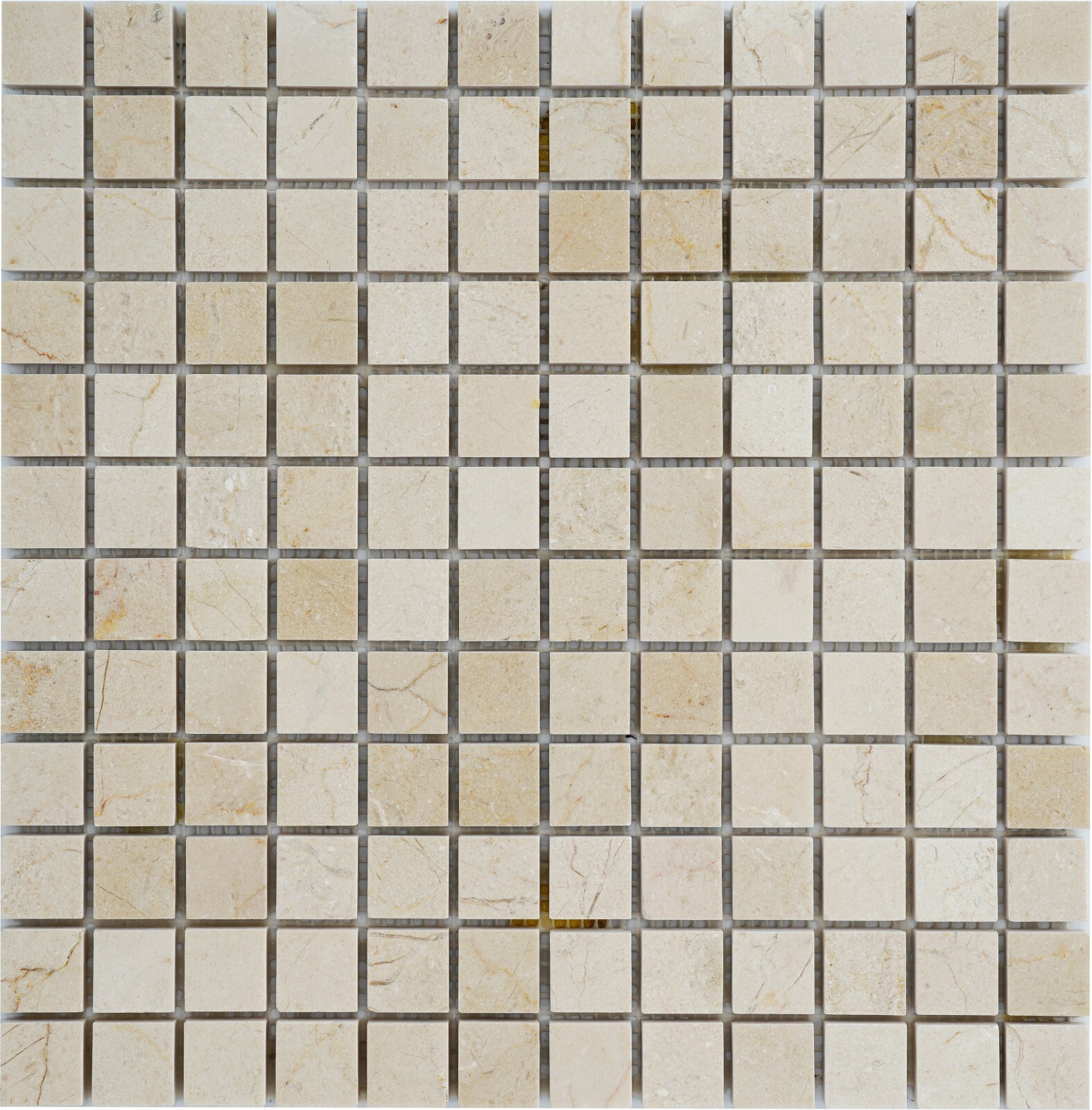 Simple Tile – Marble Mosaic Tile Kitchen Backsplash, 1″X1″ Square – Crema Marfil