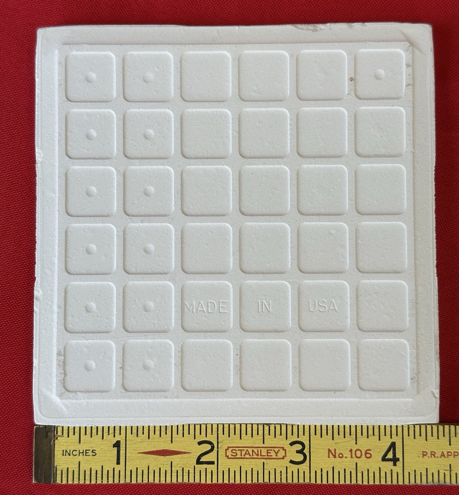 1 pc. Off-White Matte Ceramic Tile: 4-3/8″ by Florida Tile Co. New Old Stock