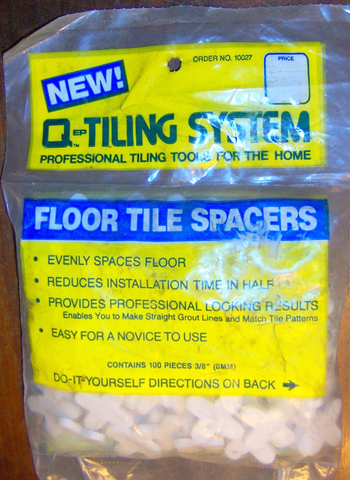 100 count TILE SPACERS 3/8″ 10 mm white fLeXiBLe PVC Cross VINTAGE QEP 10027