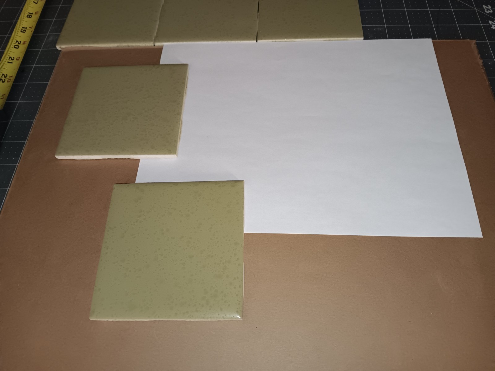 u CHOOSE! 12 pcs. FORUM Ceramic Tile Vintage MCM Mottled AVACADO Field Bullnose