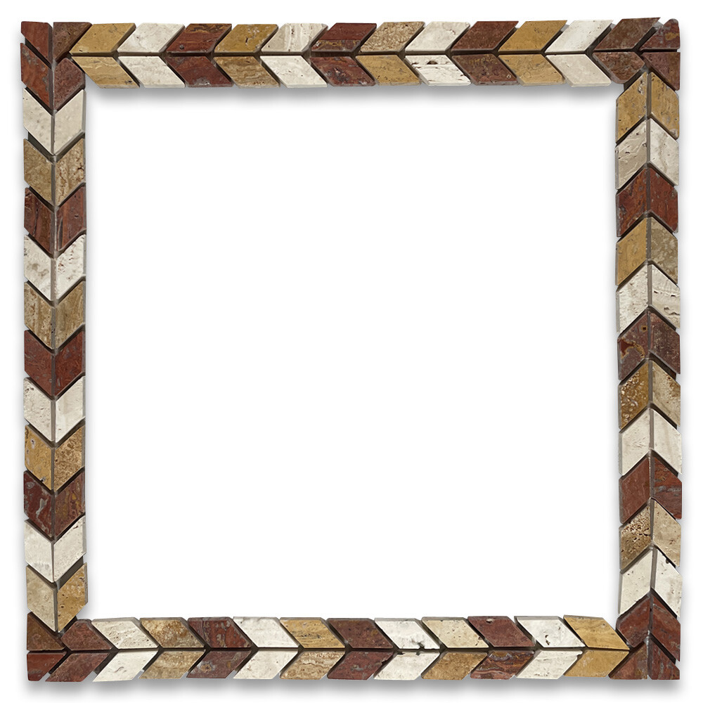 B0004P Marble Mosaic Border Listello Accent Tile Arrow Gold 1.2×8.3 Polished