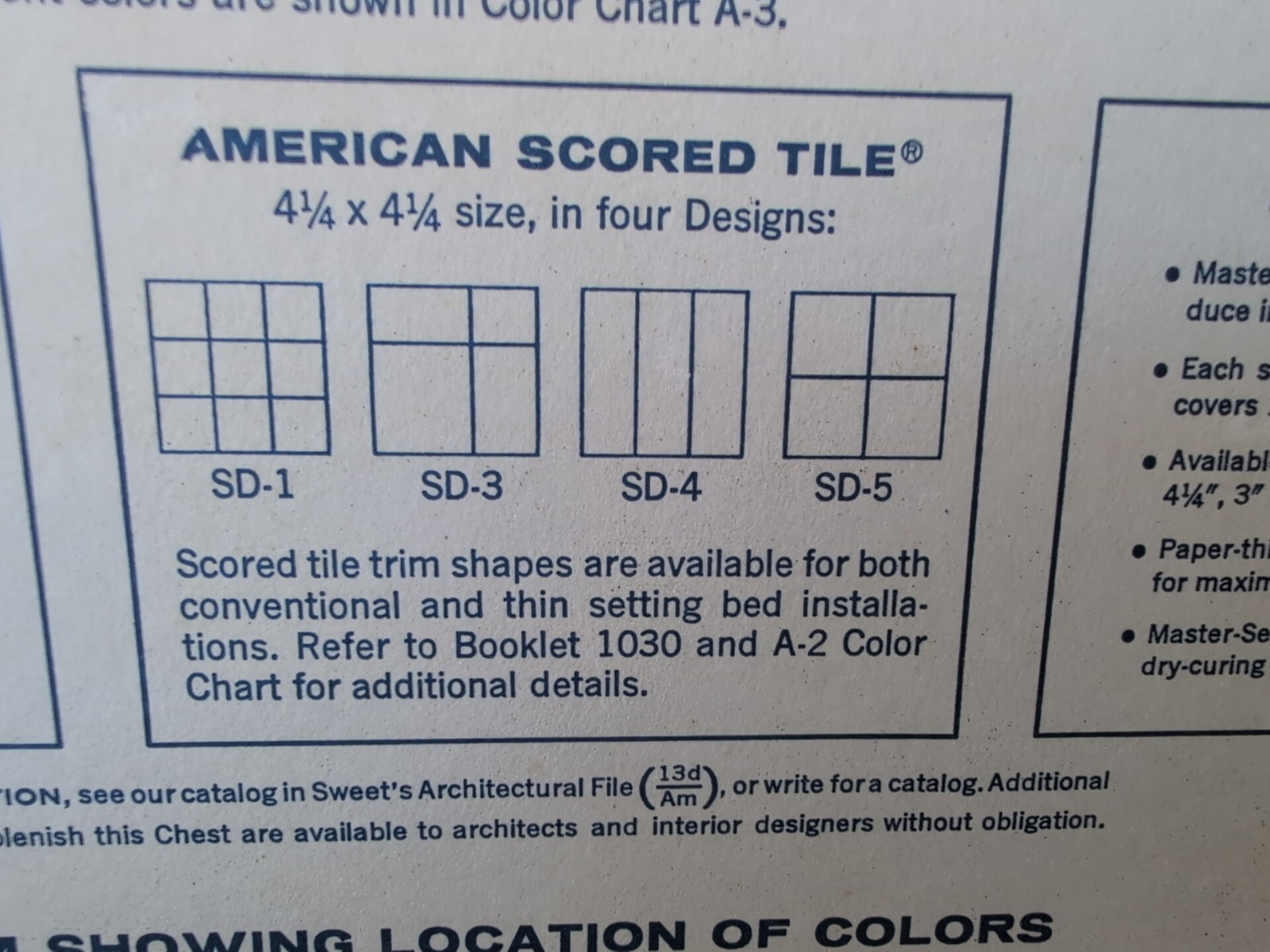 2 pieces 4 1/4″ Ceramic Tile #14 Spring Green American Olean Tile Scored SD-4