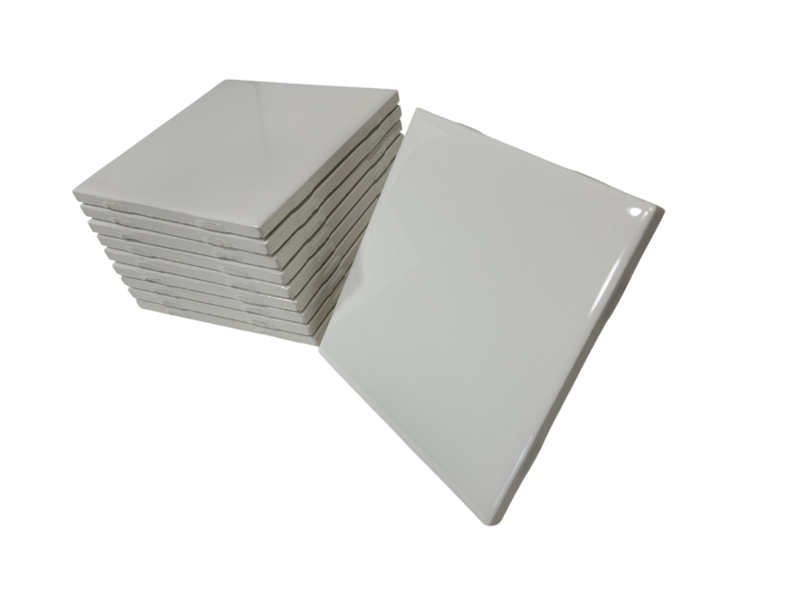 Vintage White Ceramic Tile 4.25 in Daltile Color 0100 Mid Century Modern Retro