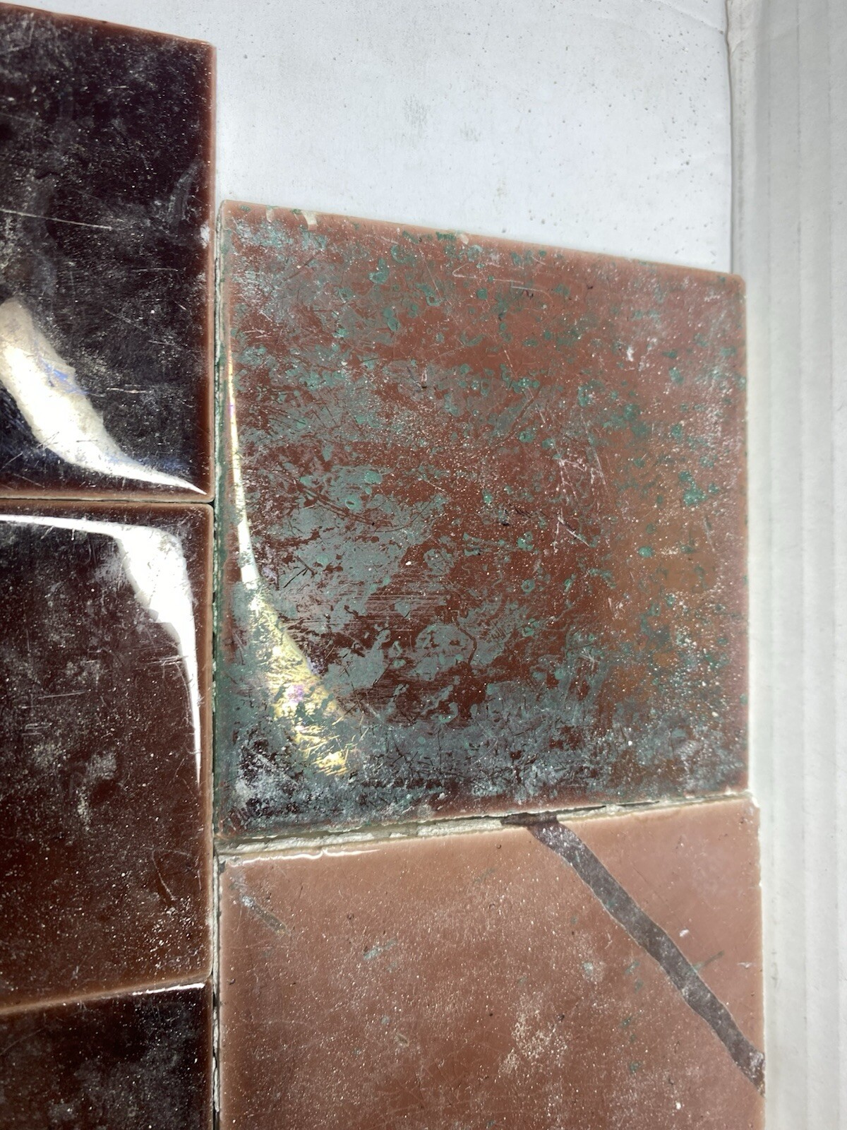 Vintage Lot Of 20 Reclaimed Salvage Wall Tiles Various Sizes And Conditions