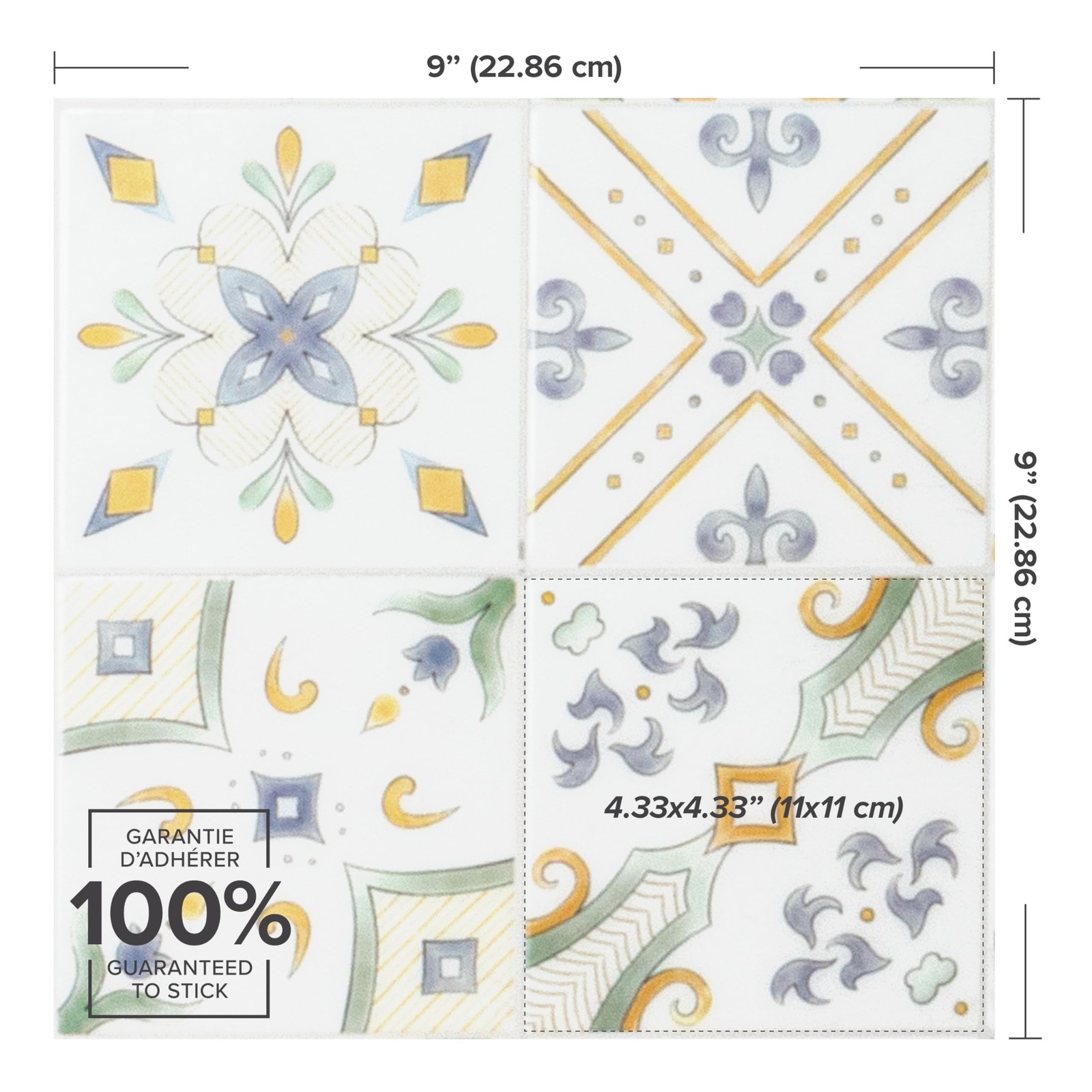 SMART TILES Peel and Stick Backsplash – 5 Sheets of 9″ x 9″ – 3D Adhesive Pee…