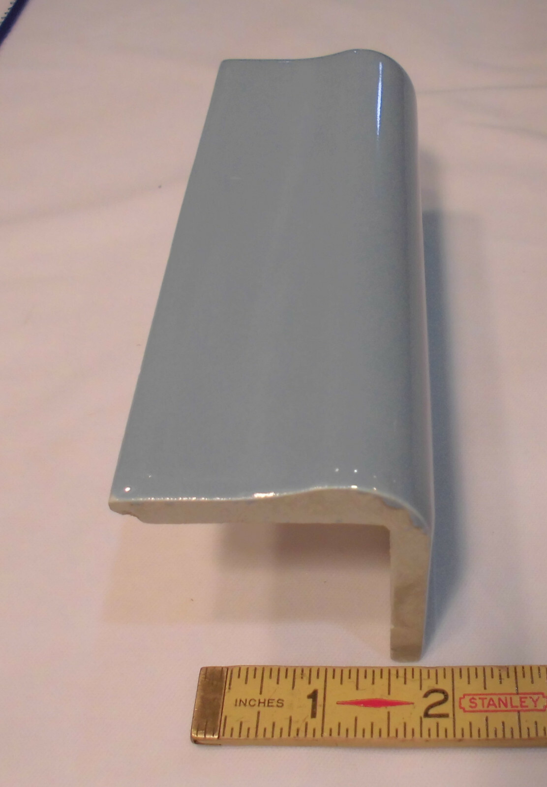 1 pc. *Bright Dark Wedgewood* V Cap Ceramic Trim Tile; Counter Top Edging; Blue