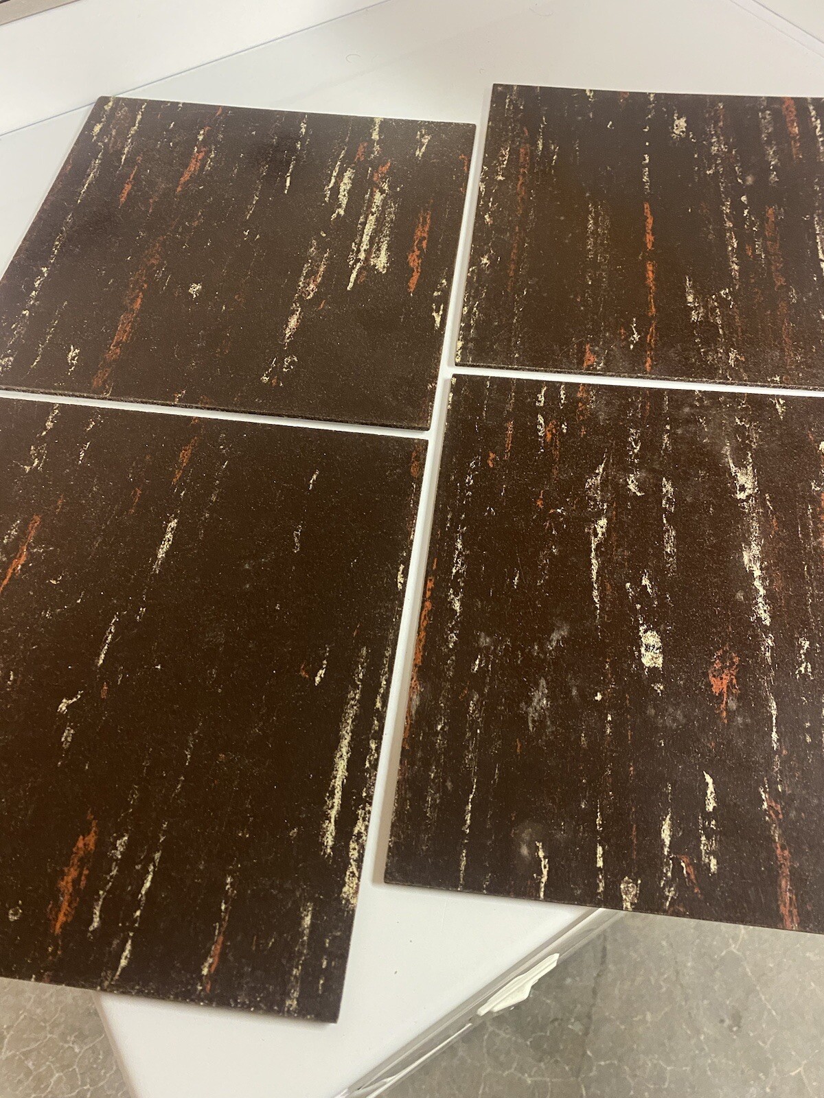 New Old Stock Armstrong Asphalt Tiles Mid Century Brown Pattern