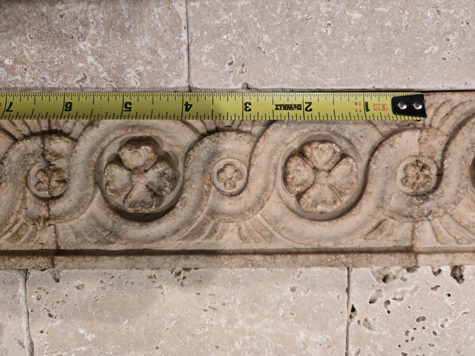 Italian tile border Looks Like Travertine Ivory Chiaro Tumbled Stone Marble Look