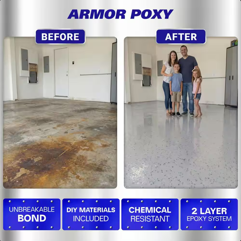 3 Gal. Gray Gloss 2-Part 600 Sq.Ft. Epoxy Kit Interior Industrial Concrete Basem