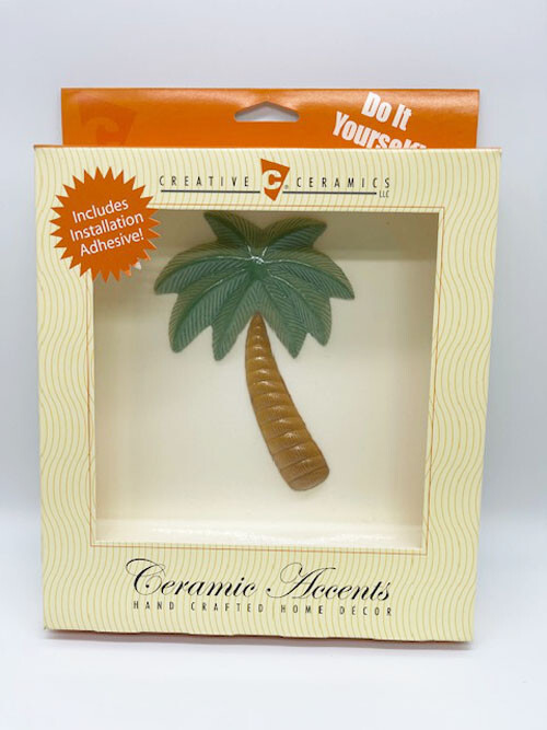 New Creative Ceramics Stick On Wall Tile 3D Tropical Palm Tree Home Bath Kitchen