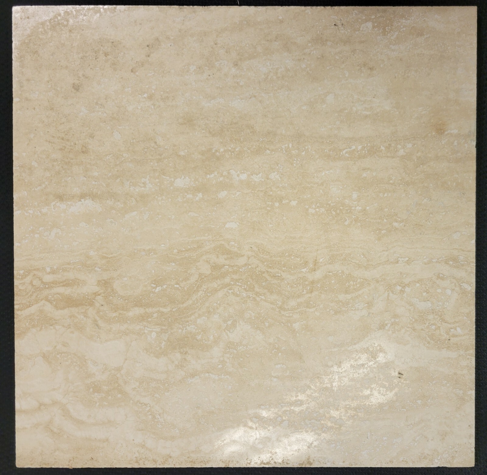 Polished 12x12x1/2″ Marble Tile: Classic Light Beige Travertine VeinCut