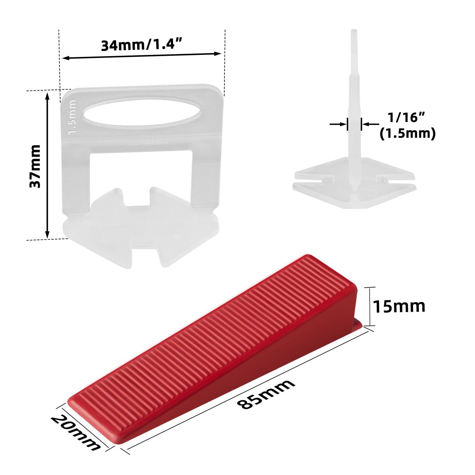 Tile Leveling System with Tile Plier, 1000-Piece Tile Spacers Clips and 200-P…
