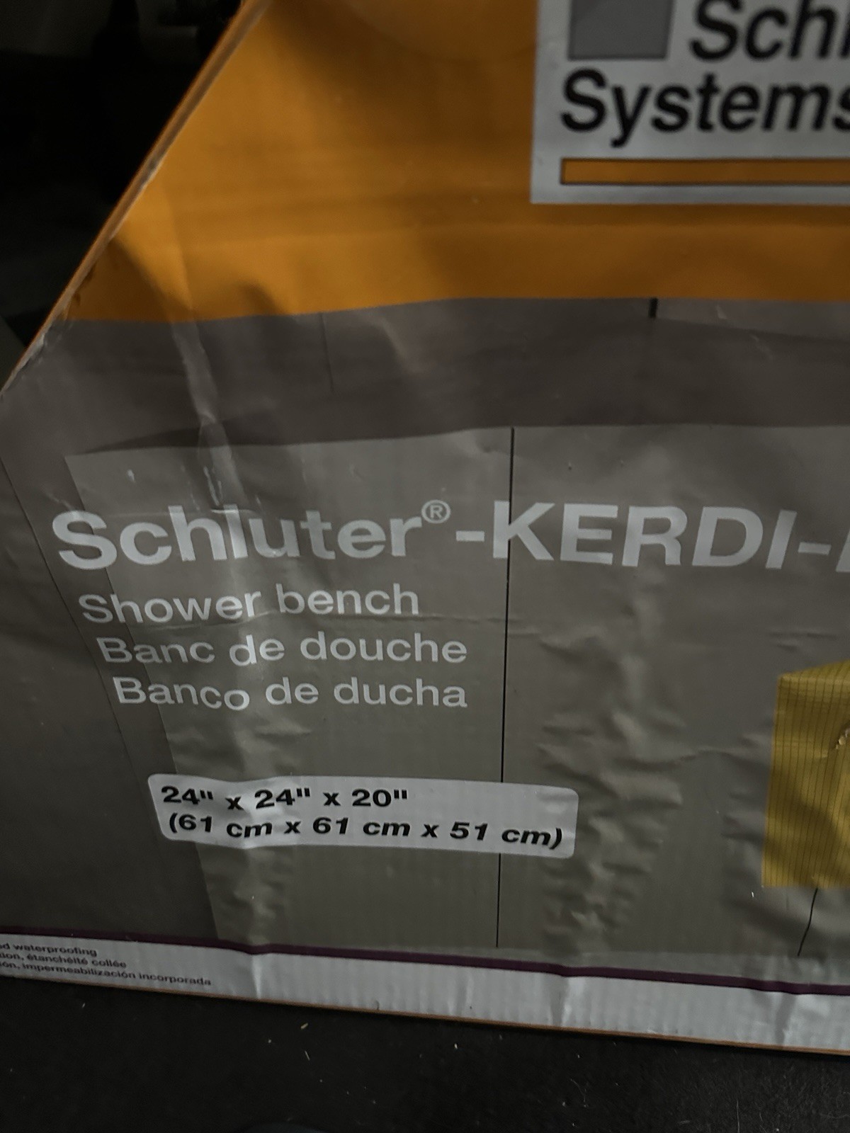 Schluter KBSB610TA Kerdi Board SB Triangular Waterproof Shower Bench 24”x24”x20”